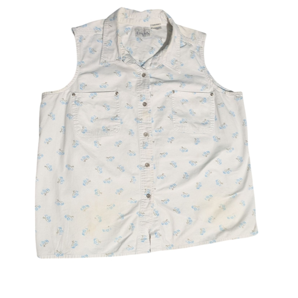 🌞 3/$15 Basic Editions Vintage Denim Button Up Top